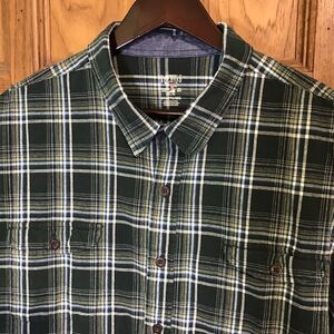 Red Head Brand Co. Shirt Men's 3XL Green Plaid Button Up Long Sleeve Cotton